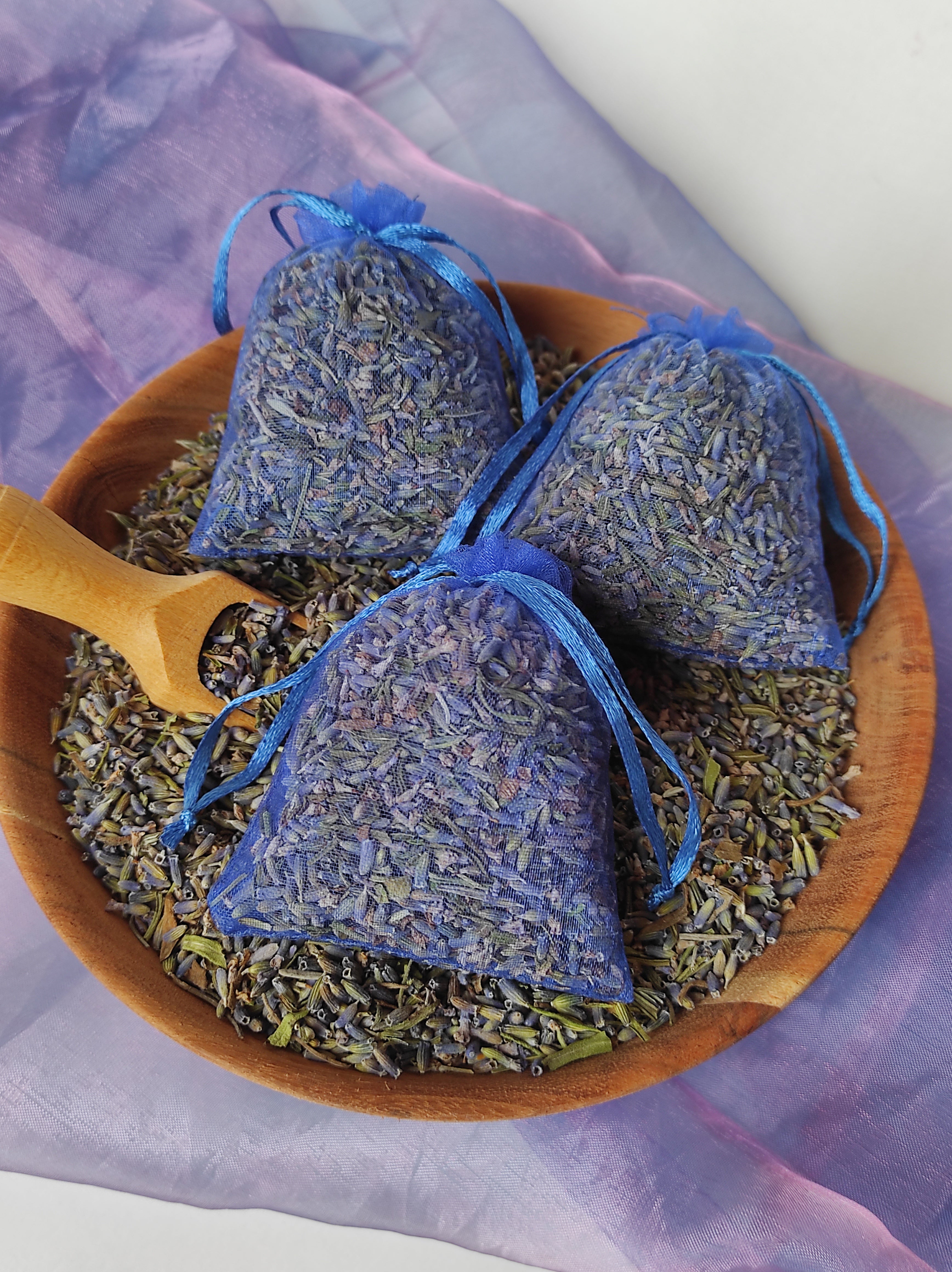 Set de 3 săculeți de organza cu lavandă