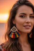 Cercei tip lacrimă, stil Boho, colorați